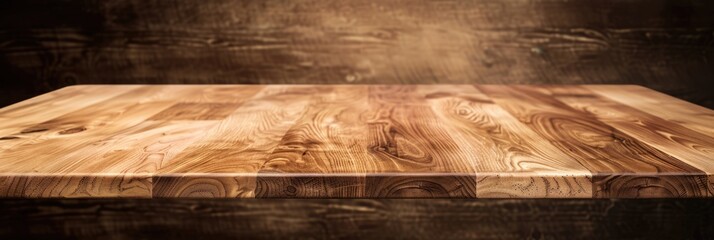 Wooden Countertop. Light Tabletop with Wood Texture in Kitchen Setting
