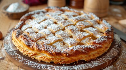 Moroccan bastilla (pigeon pie) with powdered sugar