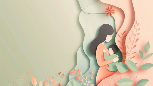 world breastfeeding week background with copy space.