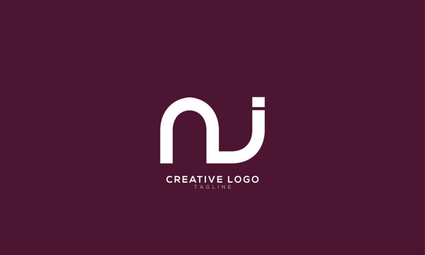 NJ Abstract initial monogram letter alphabet logo design