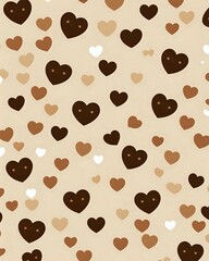 Obraz premium coffee beans and hearts seamless pattern