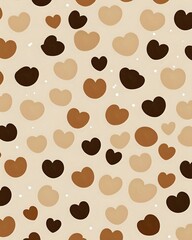 Obraz premium coffee beans and hearts seamless pattern