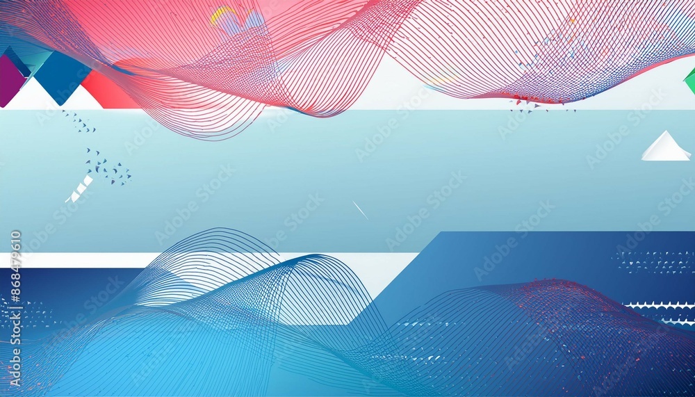 Poster wavy border. modern colored header & footer design with abstract wave element