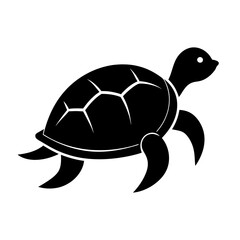 Fototapeta premium A silhouettes Turtle vector illustration on white background