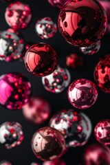 Red balls on black Background