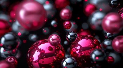 Red balls on black Background