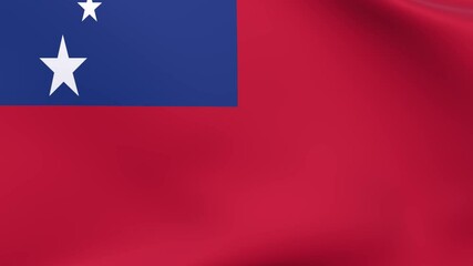 Waving flag of Samoa Animation 3D render Method