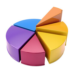 Obraz premium Vibrant 3D Budget Pie Chart for Financial Reporting and Data Visualization