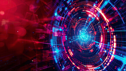Fototapeta premium Hi-tech backdrop for cyber security in business presentations Highlights big data concept Futuristic dynamic visuals 