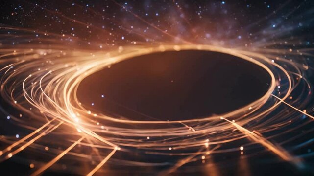 The interconnected universe in space relies on signals transmitted through optical fiber clouds enveloping a spinning globe