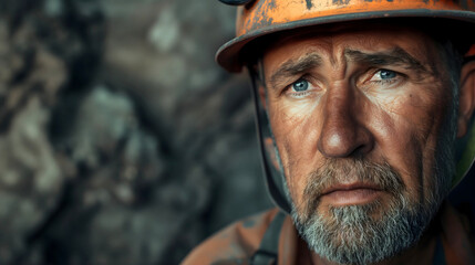 Fototapeta premium A miner working in the mine, truly a tough and demanding job.
