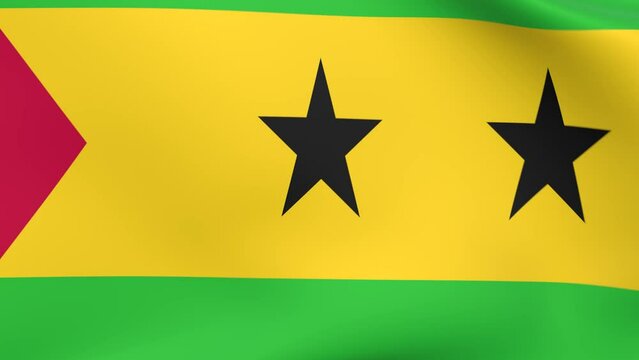Waving flag of Sao Tome and Principe Animation 3D render Method