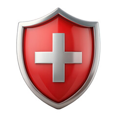 Fototapeta premium Medical protection shield Icon 3d isolated on transparent background