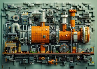 periodic table of brick, technical specifications, nuclear, annotated, highly detailed, diagrammatic, full color