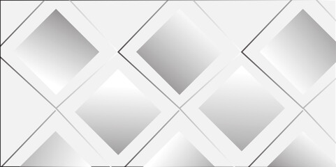 Obraz premium Abstract white and gray square shape background with futuristic technology minimal subtle vertical stripes and texture banner background. Vector illustration. 