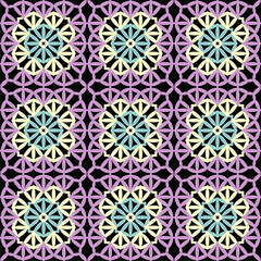 Pattern with crochet granny square wallpaper handmade decorative art design print 