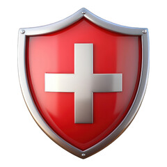 Obraz premium Medical protection shield Icon 3d isolated on transparent background