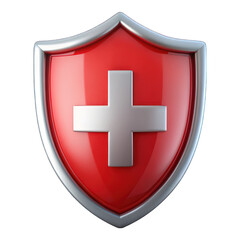 Fototapeta premium Medical protection shield Icon 3d isolated on transparent background