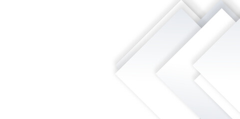 Abstract white and gray square shape banner background with futuristic technology minimal subtle vertical stripes and texture background. Vector illustration. 