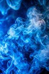 Fototapeta premium Abstract blue smoke clouds in the atmosphere