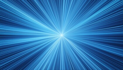 Fototapeta premium Zoom Abstract. Blue Radiant Lines Geometric Background with Data Flow Tunnel