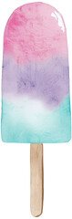 Obraz premium Watercolor Popsicles are isolated on a transparent Background.