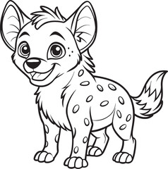 Cute Hyenas Doodle Coloring Page Character