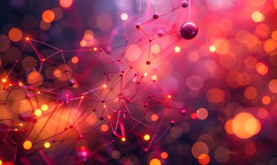 Digital abstract network in vibrant tones