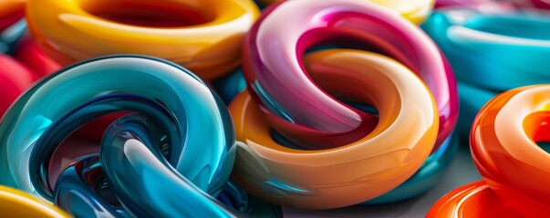 Brightly colored interlocking rings