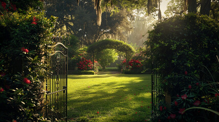 Obraz premium sunset in the park