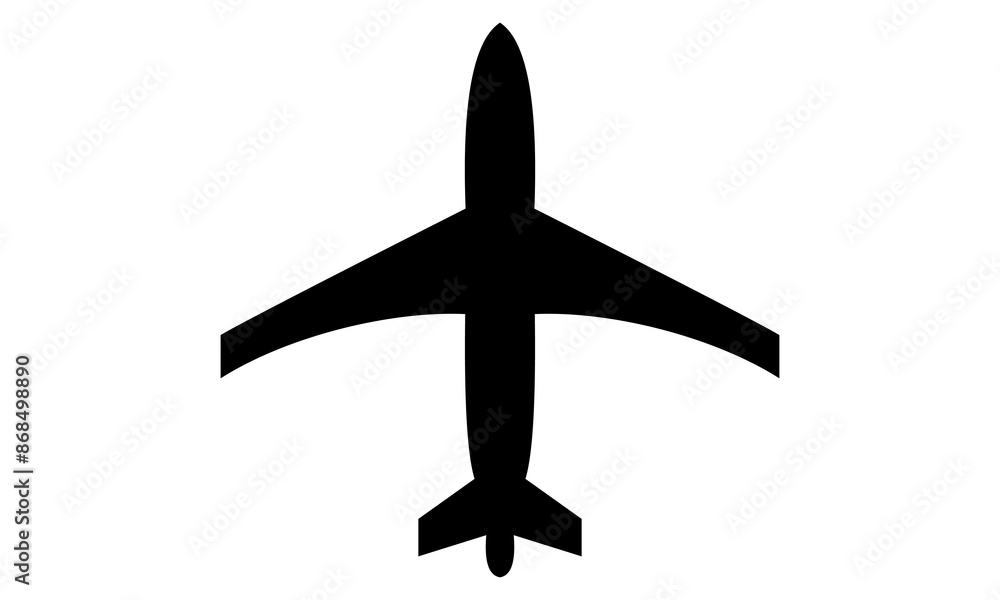 Poster airplane vector silhouette logo