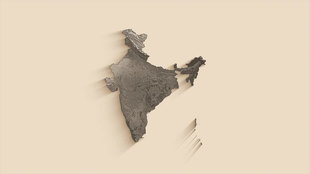 India Map Animation.  Abstract geometric futuristic concept Map of India.
