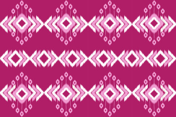 Geometric, seamless, traditional ethnic, ikat pattern, fabric pattern for textiles, rugs, wallpaper, clothing, sarong, batik, wrapping, embroidery, print, background, cover, illustration, vector.