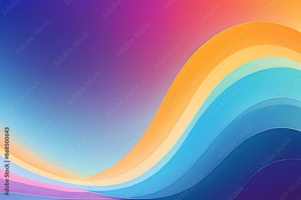 Poster a stunning abstract illustration featuring flowing, colorful waves blending into a gradient backgrou