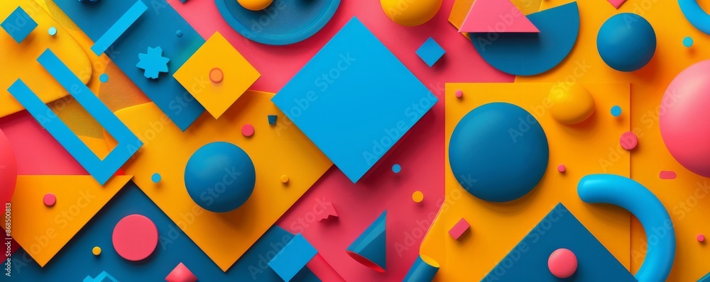 Poster colorful shapes forming random patterns