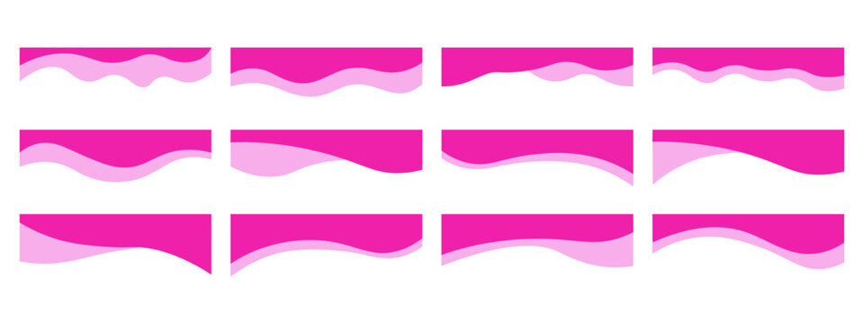 Collection of dividers shape templates. Modern separator header for website and app. Curve lines, wave collection of abstract design element for top and bottom page web site