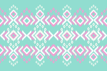 Geometric, seamless, traditional ethnic, ikat pattern, fabric pattern for textiles, rugs, wallpaper, clothing, sarong, batik, wrapping, embroidery, print, background, cover, illustration.