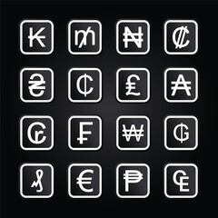 Free vector currencies symbols collection