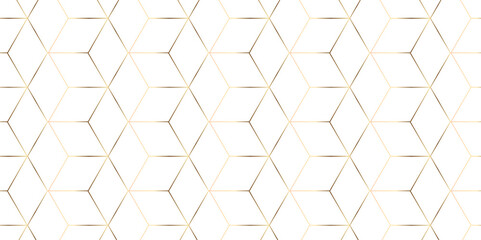 Abstract seamless Vector hexagonal illustration seamless wallpaper wire design. creative diamond surface web structure honeycomb gold line element digital geometric pattern background.