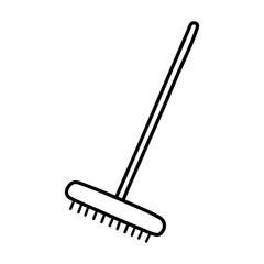 Hand drawn illustration of rake.