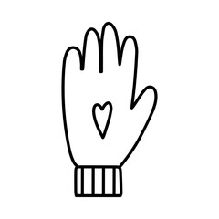 Hand drawn illustration of fashion glove.