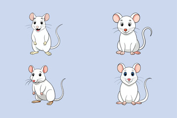 set of funny cartoon animals