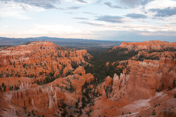 Scenic Vista of Bryce Canyon's Hoodoos at Sunset