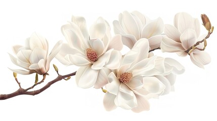 Naklejka premium Beautiful white magnolia flower bouquet isolated on white background.