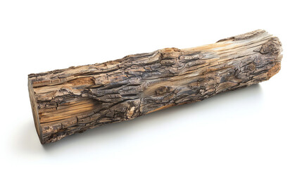 oak stump, log fire wood isolated on white background 