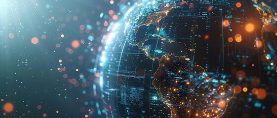 A scifi background with a technical globe rendering