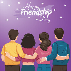 Friendship Day Greeting Card Vector.