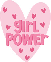 Girl Power Heart, Female Equality Illustration 