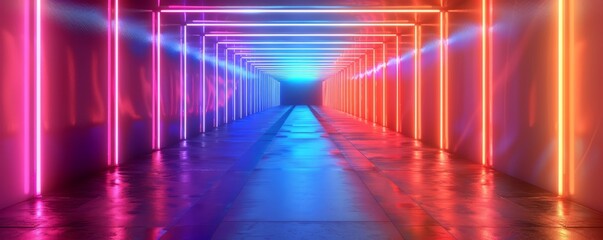 Repetitive patterns of neon lines