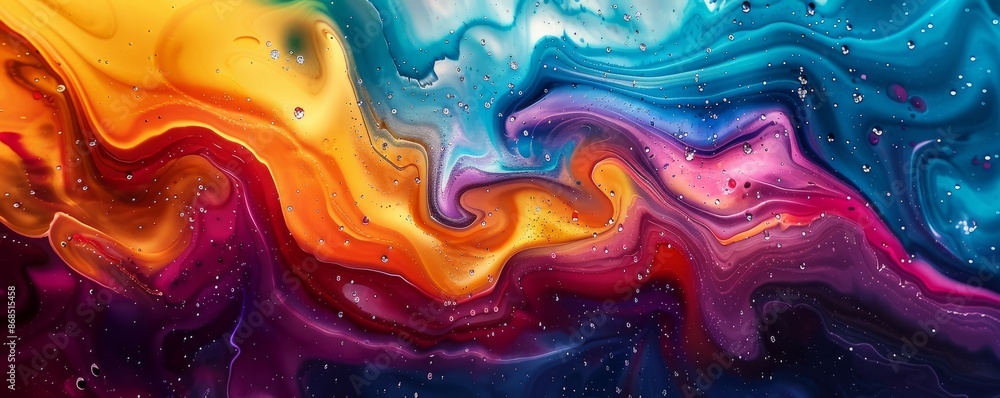 Poster colorful streaks creating random shapes
